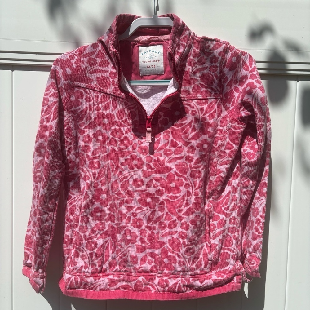 FAT FACE YOUNG CREW GIRLS QUARTER ZIP PULL OVER SIZE 12/13
